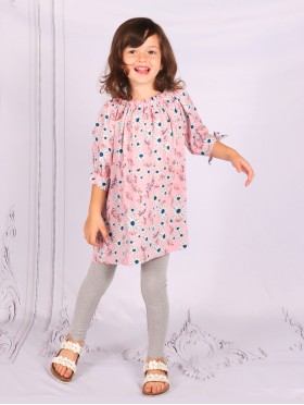 Kid's Off The Shoulder Flower Print Fashion Top